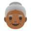 old woman: medium-dark skin tone