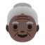 old woman: dark skin tone