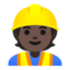 construction worker: dark skin tone