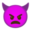 angry face with horns