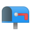 open mailbox with lowered flag