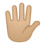 hand with fingers splayed: medium-light skin tone