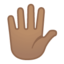 hand with fingers splayed: medium skin tone