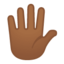 hand with fingers splayed: medium-dark skin tone