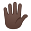 hand with fingers splayed: dark skin tone