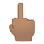 middle finger: medium skin tone