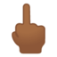 middle finger: medium-dark skin tone