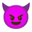 smiling face with horns