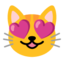 smiling cat with heart-eyes