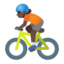 person biking: dark skin tone