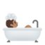 person taking bath: medium skin tone