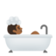 person taking bath: medium-dark skin tone