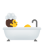 person taking bath