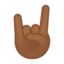 sign of the horns: medium-dark skin tone