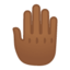 raised back of hand: medium-dark skin tone