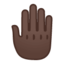 raised back of hand: dark skin tone