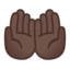 palms up together: dark skin tone