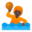 person playing water polo: dark skin tone