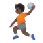 person playing handball: dark skin tone