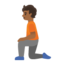 person kneeling: medium-dark skin tone