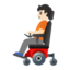 person in motorized wheelchair: light skin tone