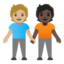 people holding hands: medium-light skin tone, dark skin tone