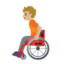 person in manual wheelchair: medium-light skin tone