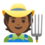 farmer: medium-dark skin tone