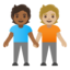 people holding hands: medium-dark skin tone, medium-light skin tone