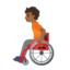 person in manual wheelchair: medium-dark skin tone