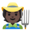 farmer: dark skin tone