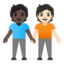 people holding hands: dark skin tone, light skin tone