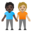 people holding hands: dark skin tone, medium-light skin tone