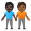 people holding hands: dark skin tone, medium-dark skin tone