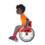 person in manual wheelchair: dark skin tone