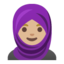 woman with headscarf: medium-light skin tone