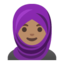 woman with headscarf: medium skin tone