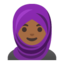 woman with headscarf: medium-dark skin tone