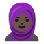 woman with headscarf: dark skin tone