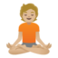 person in lotus position: medium-light skin tone