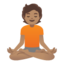 person in lotus position: medium skin tone