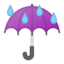 umbrella with rain drops