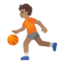 person bouncing ball: medium skin tone