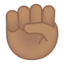 raised fist: medium skin tone