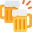 clinking beer mugs