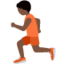 person running: dark skin tone