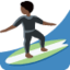 person surfing: dark skin tone