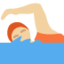 person swimming: medium-light skin tone