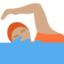 person swimming: medium skin tone