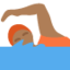 person swimming: medium-dark skin tone